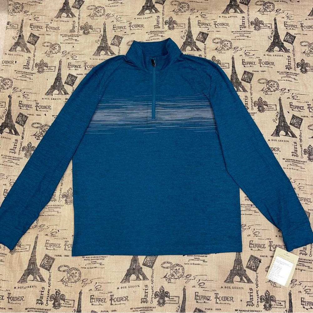 Pro Tour NWT! Dark Submerged Blue Mid Zip Sweater Size M